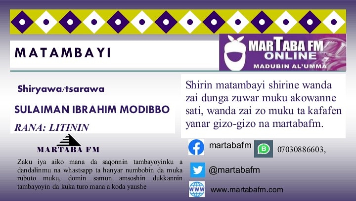Ga Wani Albishir Daga Martaba FM Online.